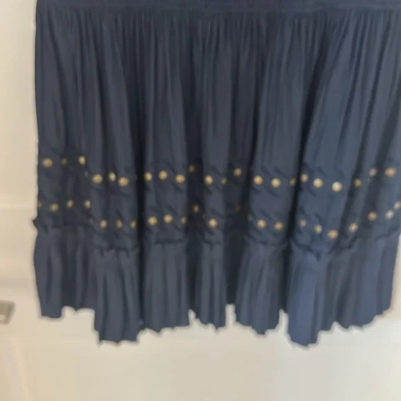 Ramy Brook Blue Embellished Ruched Sheath Dress - Picture 7 of 8